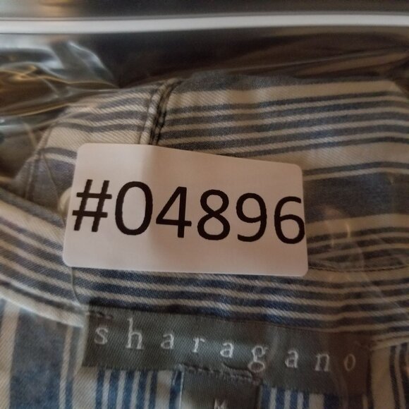 Sharagano Dress Womens Large Blue Striped Sleeveless Summer Dress - Picture 10 of 10